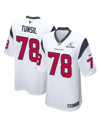 Laremy Tunsil 78 Houston Texans 2024 Divisional Patch Game Men Jersey - White