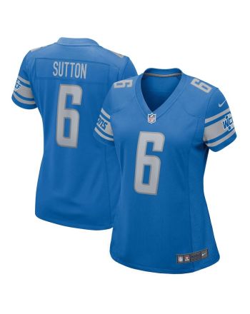 Cam Sutton 6 Detroit Lions Women Game Jersey - Blue