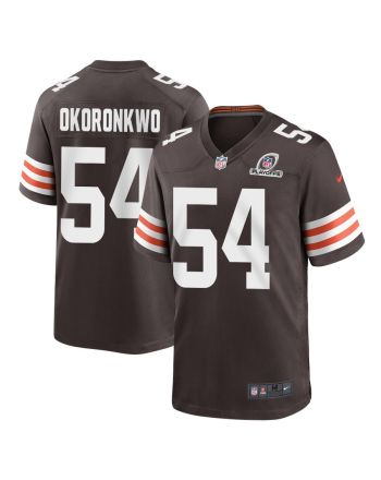 Ogbo Okoronkwo 54 Cleveland Browns 2023 Playoffs Patch Game Men Jersey - Brown