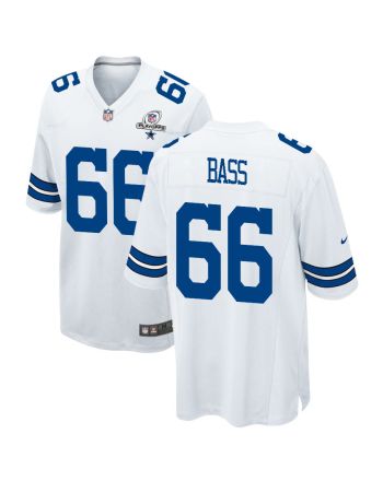 T.J. Bass 66 Dallas Cowboys 2023 Playoffs Patch Game Men Jersey - White