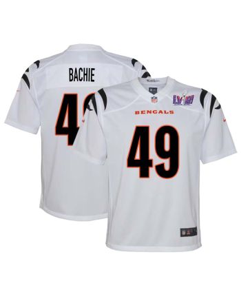 Joe Bachie 49 Cincinnati Bengals Super Bowl LVIII YOUTH Away Limited Jersey - White