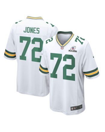 Caleb Jones 72 Green Bay Packers 2023 Playoffs Patch Game Men Jersey - White