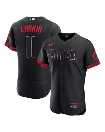 Barry Larkin 11 Cincinnati Reds 2023 City Connect Player Elite Jersey - Black