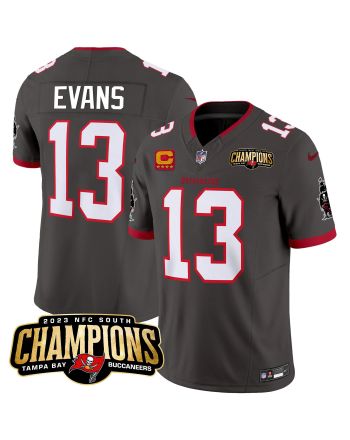 Mike Evans 13 Tampa Bay Buccaneers 2023 NFC South Champions Patch Game Men Jersey - Pewter