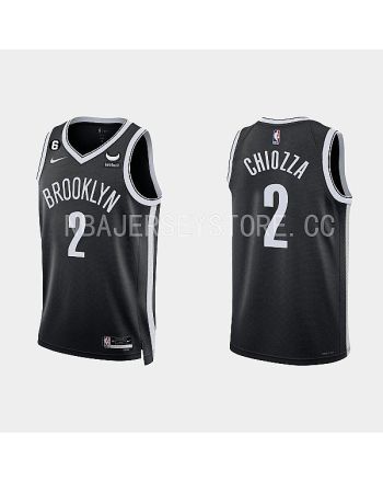 Brooklyn Nets 2 Chris Chiozza 2022-23 Icon Edition Black Men Jersey