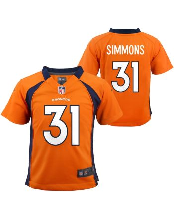 Justin Simmons 31 Denver Broncos Toddler Game Jersey - Orange