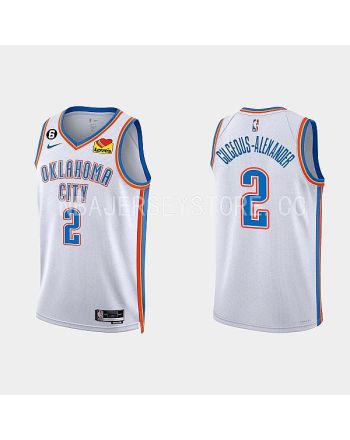 Oklahoma City Thunder Shai Gilgeous-Alexander 2 2022-23 Association Edition White Men Jersey Swingman