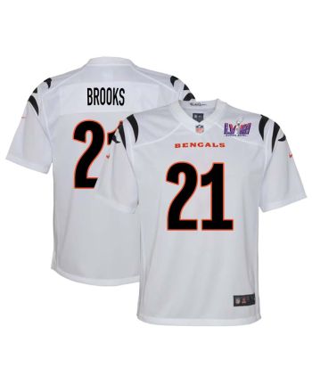 James Brooks 21 Cincinnati Bengals Super Bowl LVIII YOUTH Away Limited Jersey - White