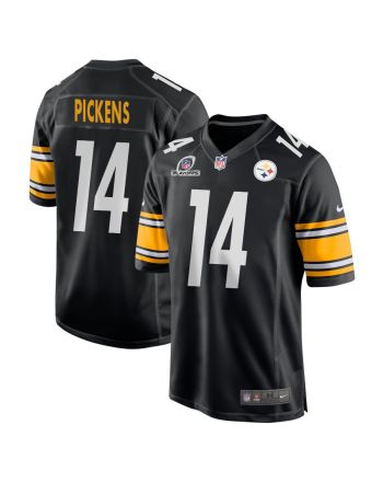 George Pickens 14 Pittsburgh Steelers 2023 Playoffs Patch Game Men Jersey - Black