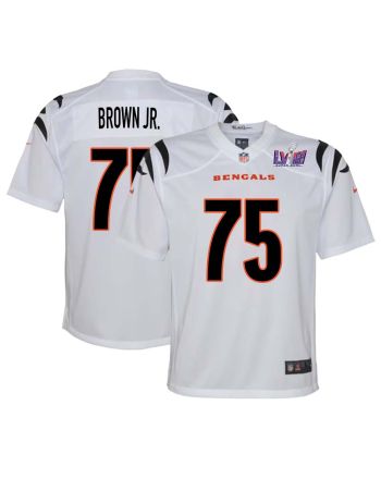 Orlando Brown Jr. 75 Cincinnati Bengals Super Bowl LVIII YOUTH Away Limited Jersey - White