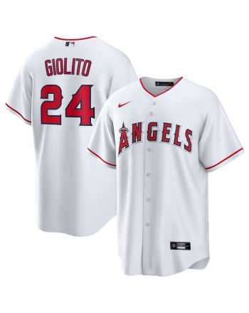 Lucas Giolito 24 Los Angeles Angels Home Men Jersey - White