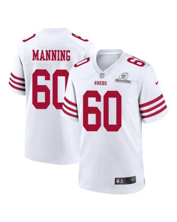 Ilm Manning 60 San Francisco 49ers 2024 Divisional Patch Game Men Jersey - White