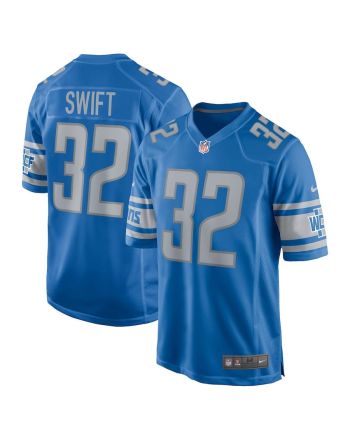 D'Andre Swift 32 Detroit Lions Men Game Jersey - Blue