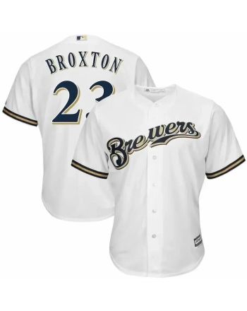 Keon Broxton Milwaukee Brewers Home Cool Base Player Jersey - White