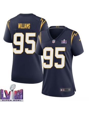 Nick Williams 95 Los Angeles Chargers Super Bowl LVIII Women Alternate Game Jersey - Navy