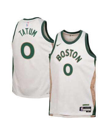 Jayson Tatum 0 Boston Celtics 2023/24 City Edition Swingman YOUTH Jersey - White