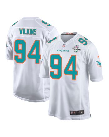 Christian Wilkins 94 Miami Dolphins 2023 Playoffs Patch Game Men Jersey - White