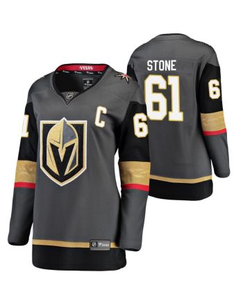 Women Vegas Golden Knights Mark Stone 61 Home Black 2021 Captain Jersey Jersey