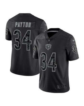 Walter Payton 34 Chicago Bears Retired Player RFLCTV Limited Jersey - Black