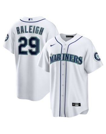 Cal Raleigh 29 Seattle Mariners Home Men Jersey - White