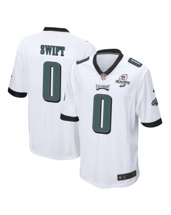 D'Andre Swift 0 Philadelphia Eagles 2023 Playoffs Patch Game Men Jersey - White