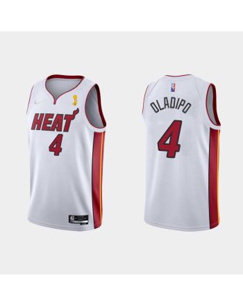 Miami Heat 4 Victor Oladipo Champions Cup 2023 Patch White Jersey