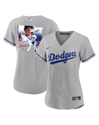 Shohei Ohtani 17 Los Angeles Dodgers Signed Greatest Sho On Earth 2023 Road Women Jersey - Gray