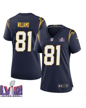 Mike Williams 81 Los Angeles Chargers Super Bowl LVIII Women Alternate Game Jersey - Navy