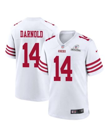 Sam Darnold 14 San Francisco 49ers 2024 Divisional Patch Game Men Jersey - White