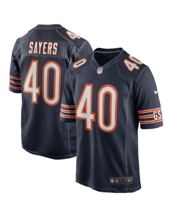 Gale Sayers 40 Chicago Bears Men Game Retired Jersey - Navy