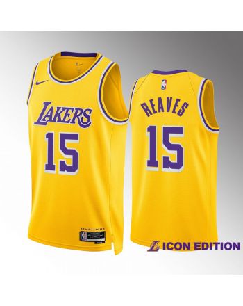 Austin Reaves 15 2022-23 Los Angeles Lakers Gold Icon Edition Jersey Swingman