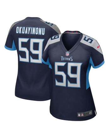 Sam Okuayinonu 59 Tennessee Titans Women's Home Game Player Jersey - Navy