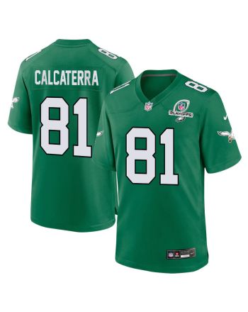 Grant Calcaterra 81 Philadelphia Eagles 2023 Playoffs Patch Alternate Game Men Jersey - Kelly Green