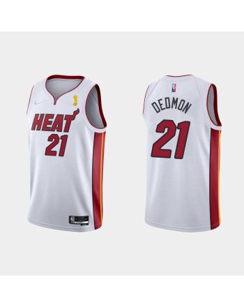 Miami Heat 21 Dewayne Dedmon Champions Cup 2023 Patch White Jersey