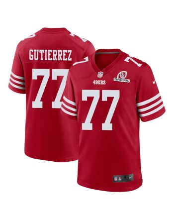 Alfredo Gutierrez 77 San Francisco 49ers 2024 Divisional Patch Game Men Jersey - Scarlet