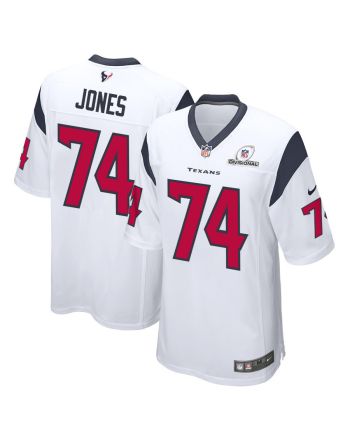 Josh Jones 74 Houston Texans 2024 Divisional Patch Game Men Jersey - White