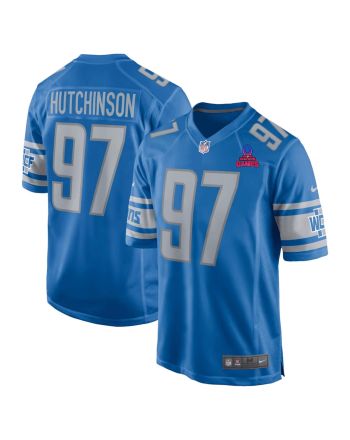 Aidan Hutchinson 97 Detroit Lions 2024 Pro Bowl Patch Game Men Jersey - Blue