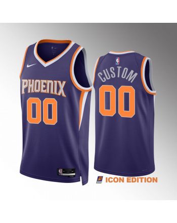 Custom 00 2022-23 Phoenix Suns Purple Icon Edition Jersey Swingman