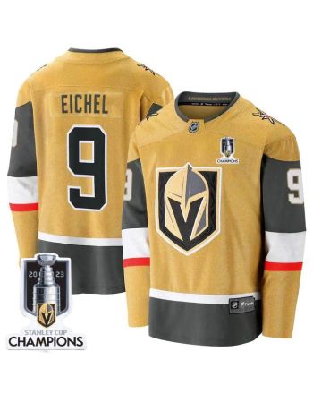 Jack Eichel 9 Vegas Golden Knights 2023 Stanley Cup Champions Patch Breakaway Home Jersey - Gold