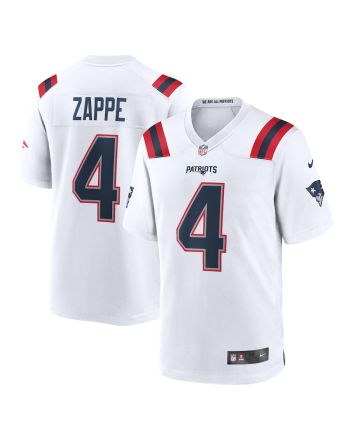 Bailey Zappe 4 New England Patriots Game Player Jersey - White