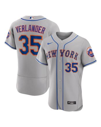 Justin Verlander 35 New York Mets Road Player Elite Jersey - Gray