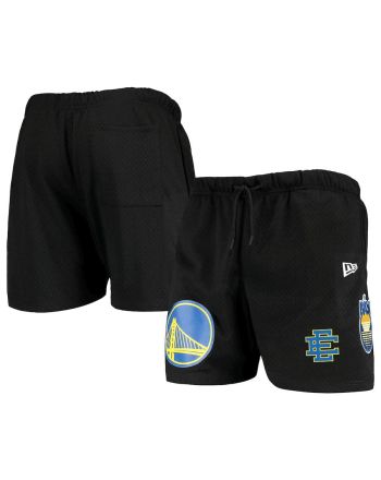 Golden State Warriors Team Logo Black Mesh Capsule Shorts - Men