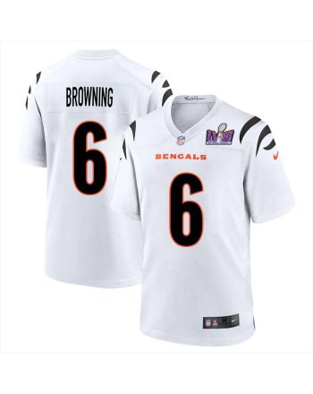 Jake Browning 6 Cincinnati Bengals Super Bowl LVIII Men Away Limited Jersey - White