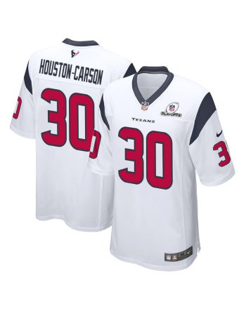 DeAndre Houston-Carson 30 Houston Texans 2023 Playoffs Patch Game Men Jersey - White