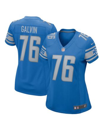 Connor Galvin 76 Detroit Lions Women Team Game Jersey - Blue