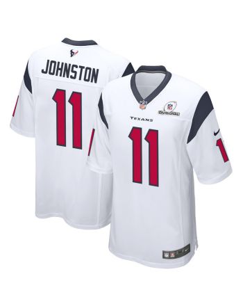 Cameron Johnston 11 Houston Texans 2024 Divisional Patch Game Men Jersey - White