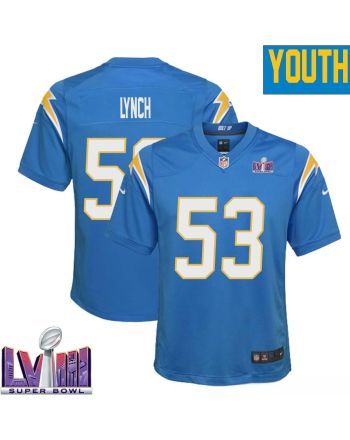 Blake Lynch 53 Los Angeles Chargers Super Bowl LVIII YOUTH Home Game Jersey - Powder Blue