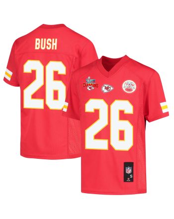 Deon Bush 26 Kansas City Chiefs Super Bowl LVII Champions 3 Stars Youth Game Jersey - Red