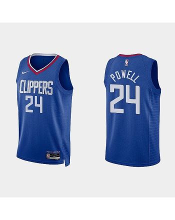 Los Angeles Clippers 24 Norman Powell 2022-23 Icon Edition Blue Men Jersey