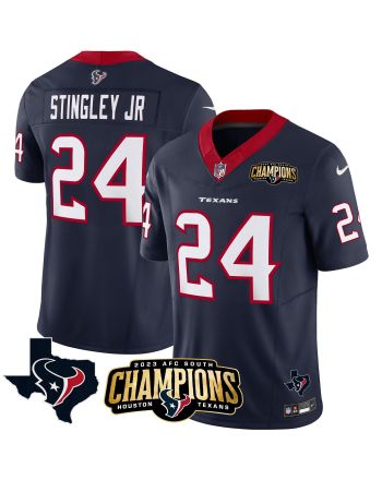 Derek Stingley Jr. 24 Houston Texans 2023 AFC South Champions Patch Game Men Jersey - Navy